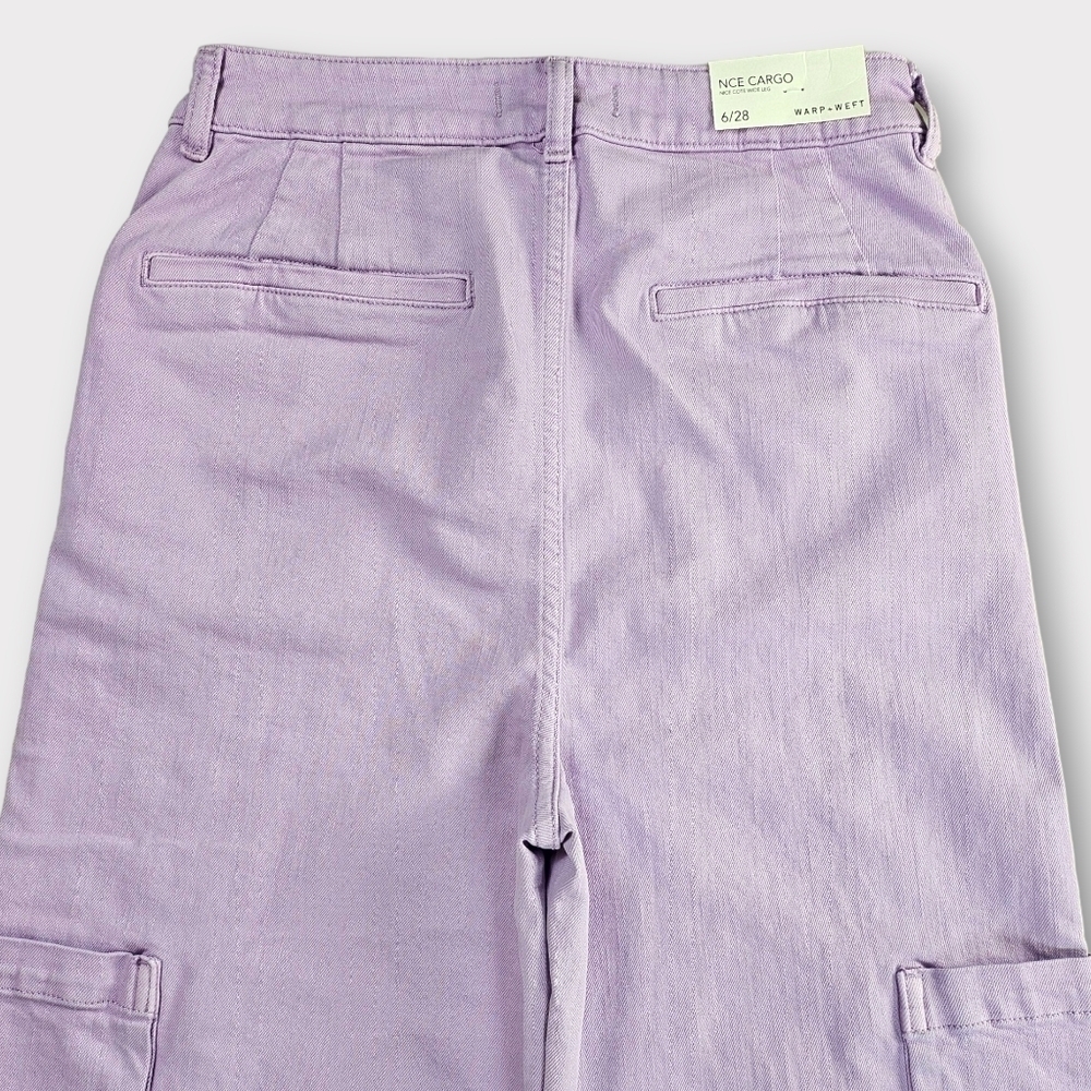 Warp + Weft Lavender Wide Leg Cargo Jeans - Picture 9 of 14